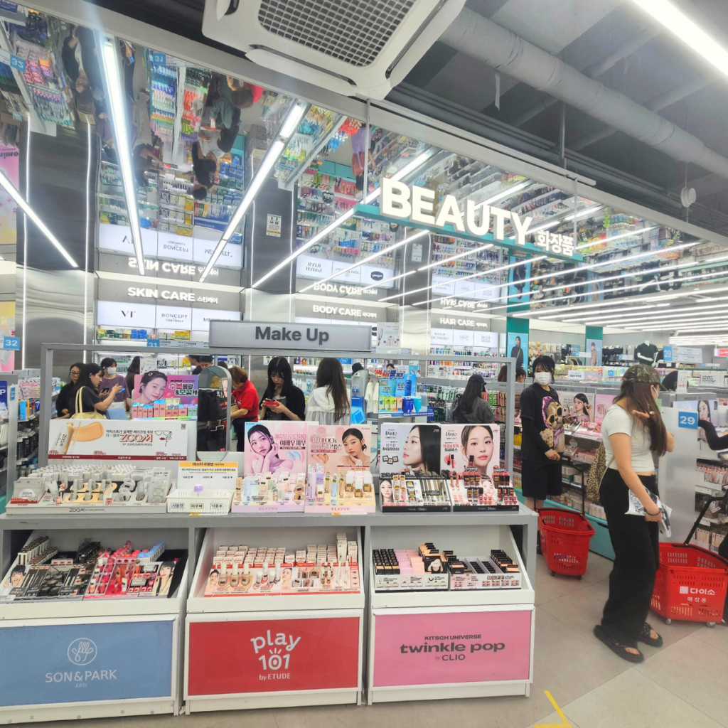 Ready Young skincare product display in Seoul