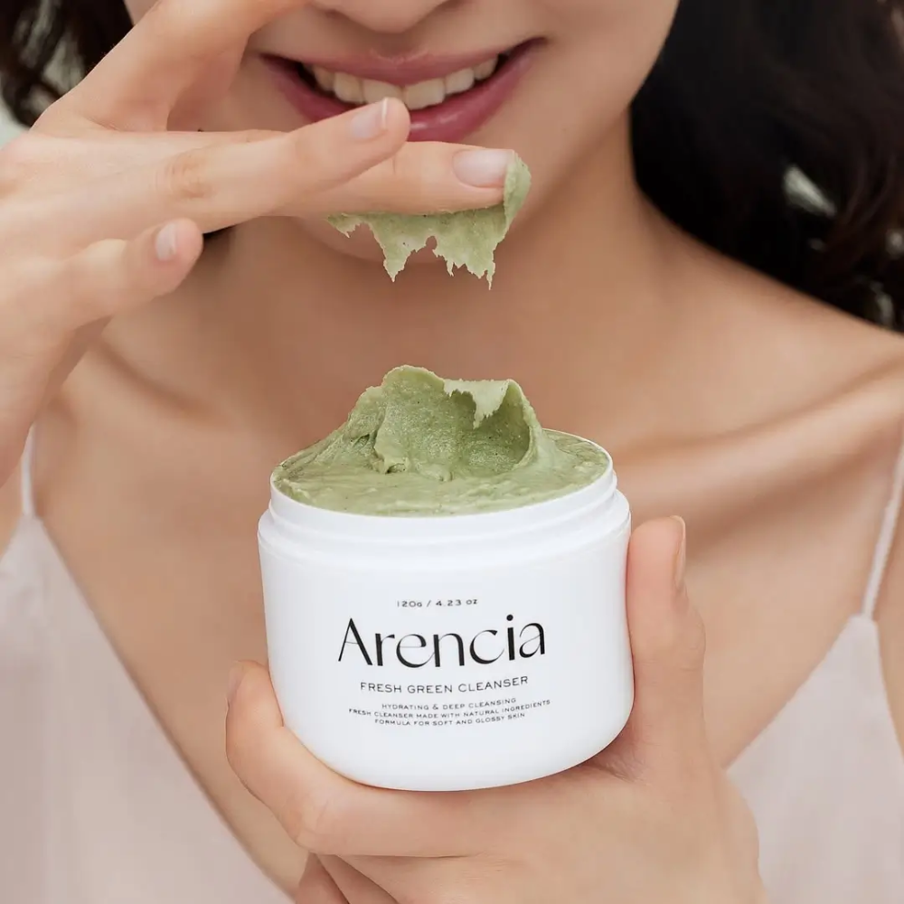 Close-up of Arencia's gentle mochi foam texture for daily cleansing
