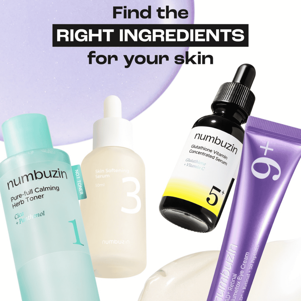 numbuzin skincare products for different skin concerns