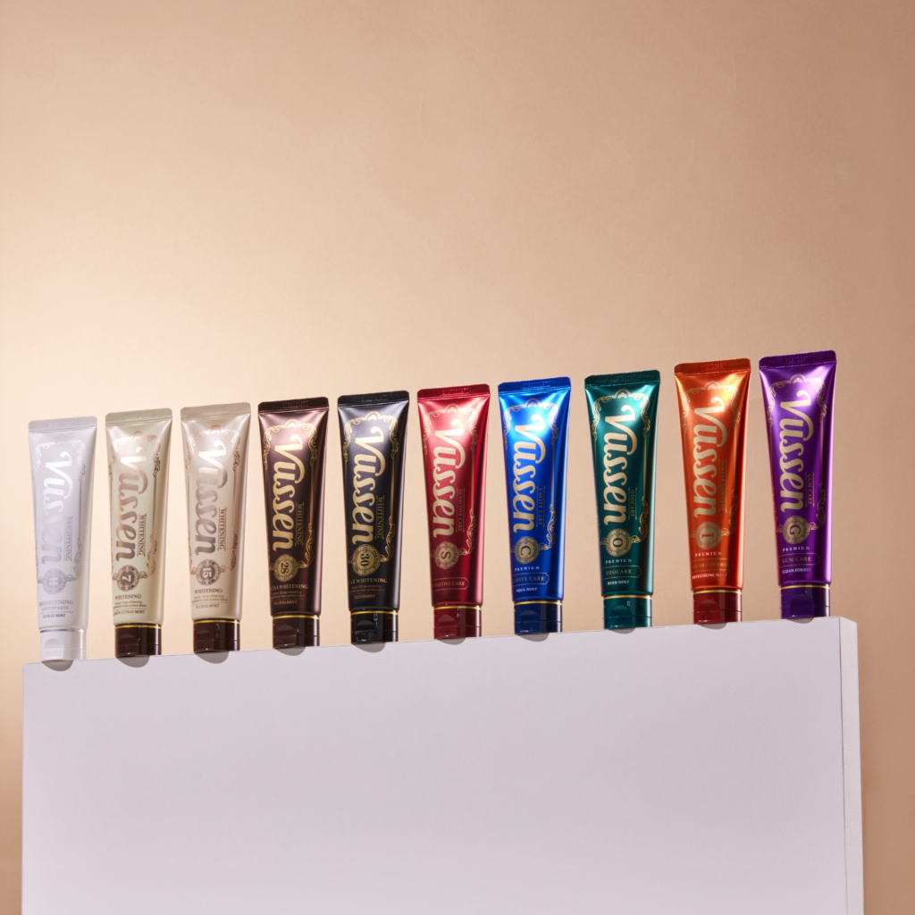 Vussen whitening and functional toothpaste lineup from Korea