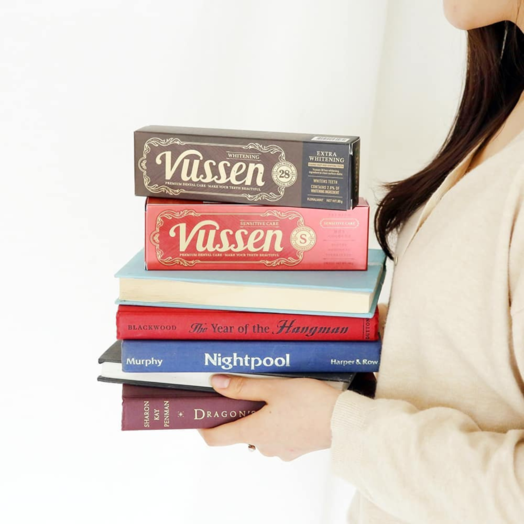 Vussen premium toothpaste products and Korean oral care packaging