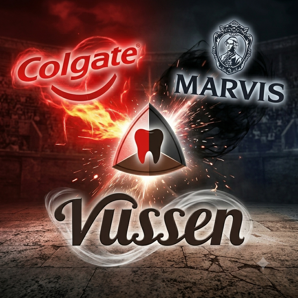 Vussen vs Colgate vs Marvis toothpaste comparison
