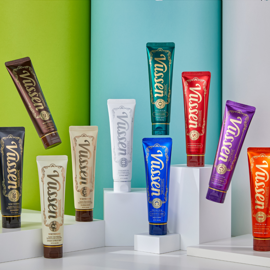 Vussen toothpaste range for whitening cavity sensitivity gum and breath care