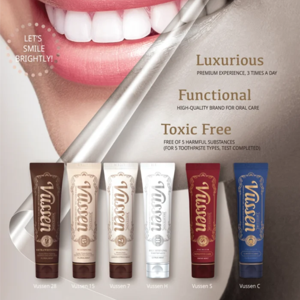 Vussen whitening sensitive and cavity care toothpaste range