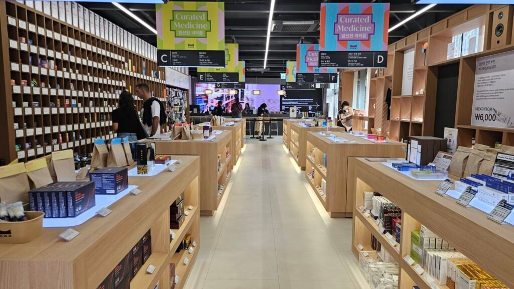 Optima Wellness Museum pharmacy interior in Seoul